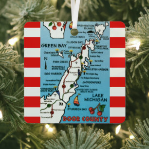 Kleurrijke deur county Wisconsin metalen ornament