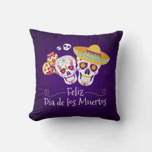 Kleurrijke Dia de los Muertos Sierkussens Kussen