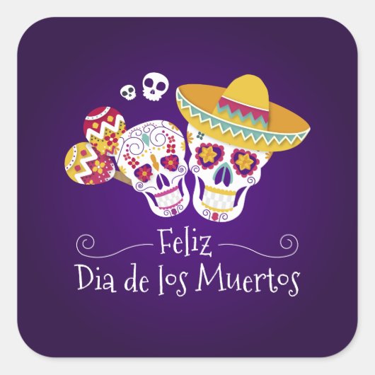 Kleurrijke Dia de los Muertos | STICKER (Voorkant)