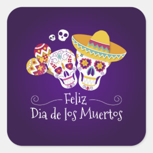 Kleurrijke Dia de los Muertos   STICKER