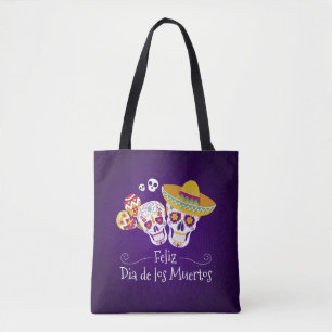Kleurrijke Dia de los Muertos Tote bag