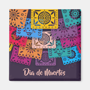 Kleurrijke Dia de Muertos Banners   Magneet