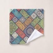 Kleurrijke diagonaal-patroonhanddoekset bad handdoek (Wasdoekje)