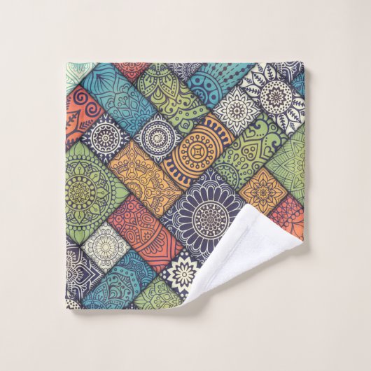 Kleurrijke diagonaal-patroonhanddoekset bad handdoek (Wasdoekje)