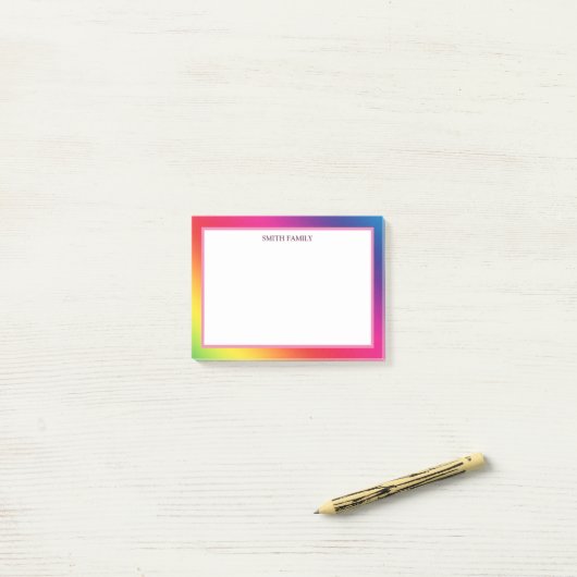 Kleurrijke diagonaal-strips post-it® notes (Op bureau)