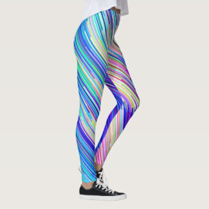 Kleurrijke diagonaalbanden met meerdere kleuren leggings