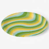 Kleurrijke Diagonal Stripe golven Modern Papieren Bordje (Gekanteld)