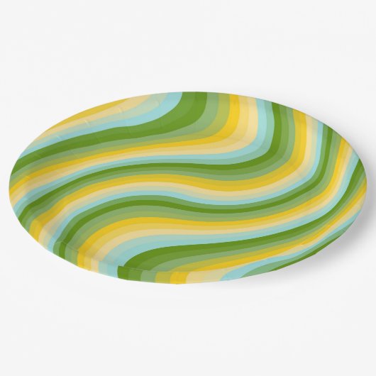 Kleurrijke Diagonal Stripe golven Modern Papieren Bordje (Gekanteld)