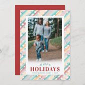 Kleurrijke diagonale strepen foto voor vakantiewen feestdagenkaart (Voorkant / Achterkant)