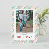 Kleurrijke diagonale strepen foto voor vakantiewen feestdagenkaart (Staand voorkant)