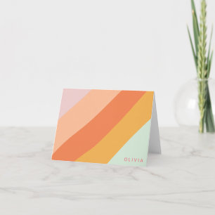 Kleurrijke diagonale strepen Sweet Snoep Pastel Na Notitiekaartje