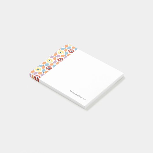 Kleurrijke diamanten die geometrisch zijn post-it® notes (Schuin)