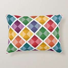 Kleurrijke Diamantpatroon Canvas tassen Vibrant Ge Accent Kussen