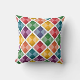 Kleurrijke Diamantpatroon Canvas tassen Vibrant Ge Kussen