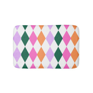 Kleurrijke diamantpatroon Mid Century Modern Retro Badmat