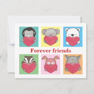 Kleurrijke Dier Cartoon voor Kids Friends Flat Kaa