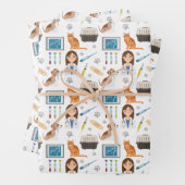 Kleurrijke Dierenarts Dierenarts Dierenarts Patt Inpakpapier Vel (In situ)