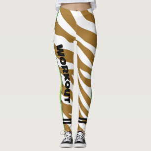 Kleurrijke dierenprint l Modern bruin wit Workout Leggings