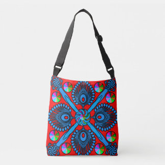 Kleurrijke digitale ontwerp all-over-print cross b crossbody tas