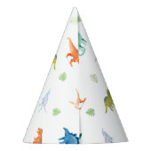 Kleurrijke Dino Verjaardag Dinosaurus Verjaardag P Feesthoedjes (Achterkant)