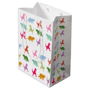 Kleurrijke dinosauriërs patroon medium cadeauzakje