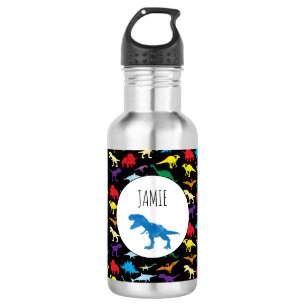 Kleurrijke dinosaurus kinderpatroon waterfles