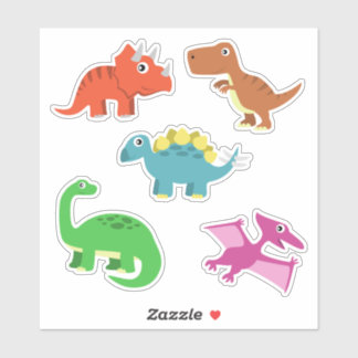 Kleurrijke dinosaurus set voor kinderen sticker
