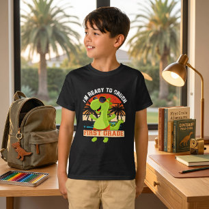 Kleurrijke Dinosaurus T-Rex Klaar om 1e Klas te Kr T-shirt