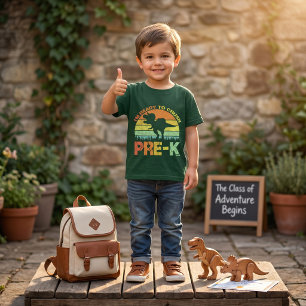 Kleurrijke Dinosaurus T-Rex Klaar om 1e Klas te Kr T-shirt