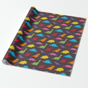 Kleurrijke dinosauruspatroon, kinderen cadeaupapier