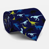Kleurrijke dinosauruspatroonnecktie stropdas (Opgerold)