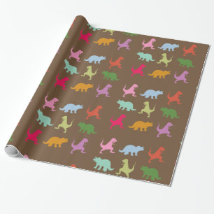 Kleurrijke dinosaurussen inpakpapier