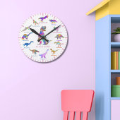 Kleurrijke Dinosaurussen met Namen Ronde Klok