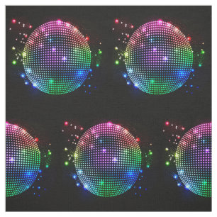 Kleurrijke Disco Ball-afdrukken op zwart weefsel Stof
