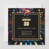 Kleurrijke disco dansverjaardag kaart (Voorkant)