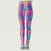 Kleurrijke Disco Faux Glitter Leggings (Voorkant)