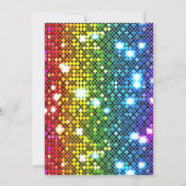 Kleurrijke disco verjaardag kaart (Achterkant)