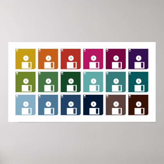 Kleurrijke diskettes poster (Voorkant)