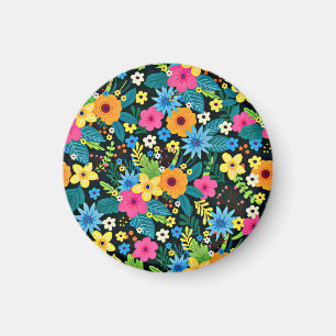 Kleurrijke Ditsy Bloemen Bloemendeken Ontwerp-4378 Magneet