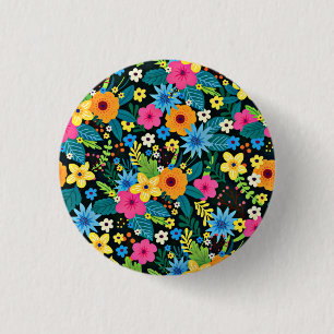Kleurrijke Ditsy Bloemen Bloemmotief Ontwerp-43785 Ronde Button 3,2 Cm