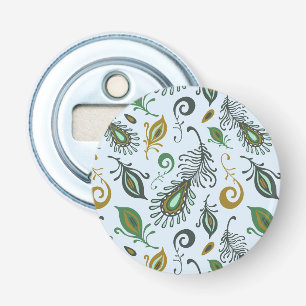 Kleurrijke diverse veren button flesopener