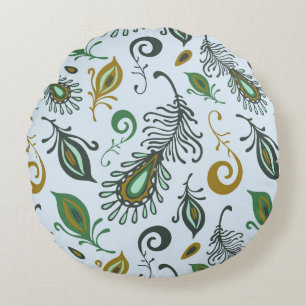 Kleurrijke diverse veren rond kussen