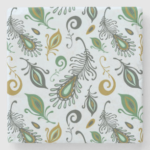 Kleurrijke diverse veren stenen onderzetter