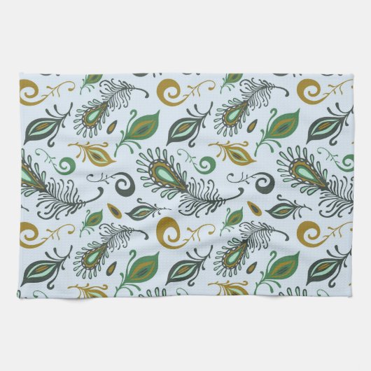 Kleurrijke diverse veren theedoek (Horizontaal)