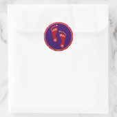 kleurrijke diwali rangoli met voetafdruk ronde sticker (Tas)