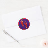 kleurrijke diwali rangoli met voetafdruk ronde sticker (Envelop)