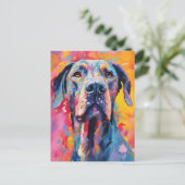 Kleurrijke Dog Briefkaart (Staand voorkant)