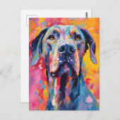 Kleurrijke Dog Briefkaart (Voorkant / Achterkant)