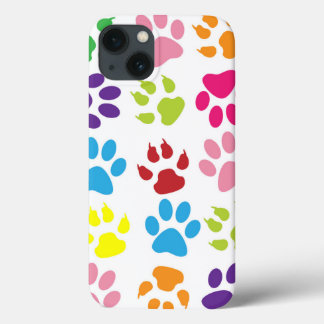 Kleurrijke dog schilderafdrukken iPhone 13 hoesje