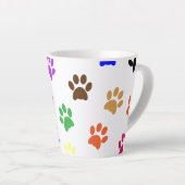 Kleurrijke dog schilderafdrukken latte mok (Rechterhoek)